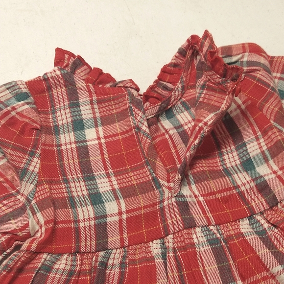 NEW! Toddler Girls Plaid Long-Sleeve 2pc Dress & Bloomers, Red - Cat & Jack 12M - Picture 7 of 13